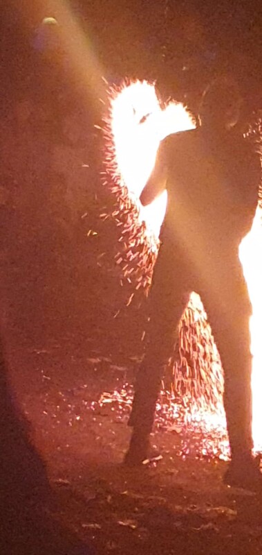 Gefühle kicken bei der Feuershow